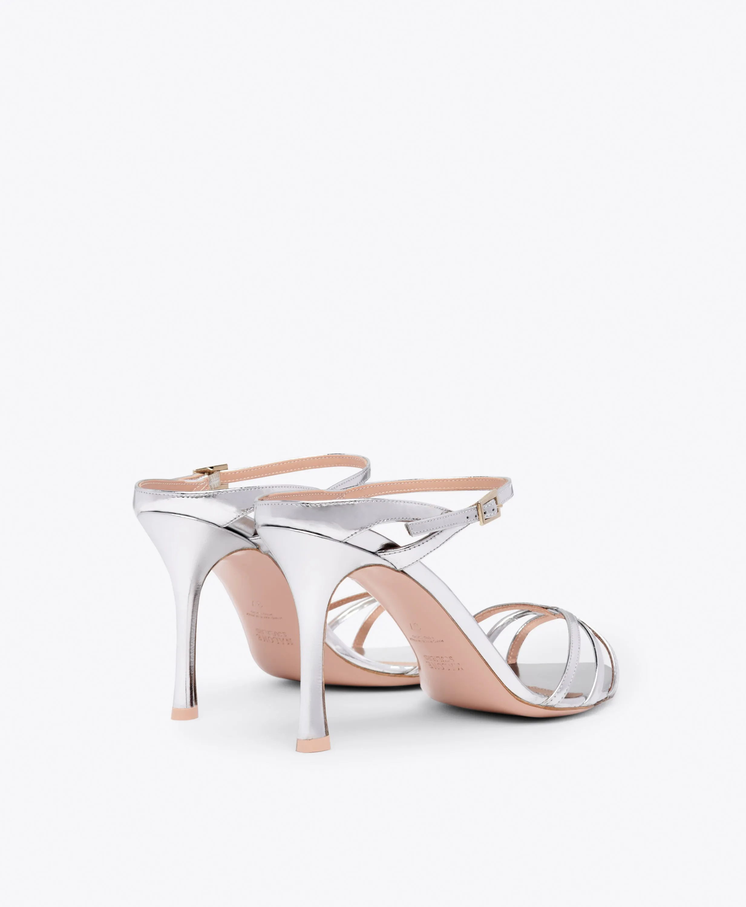 Yuna 90 Silver Leather Sandals